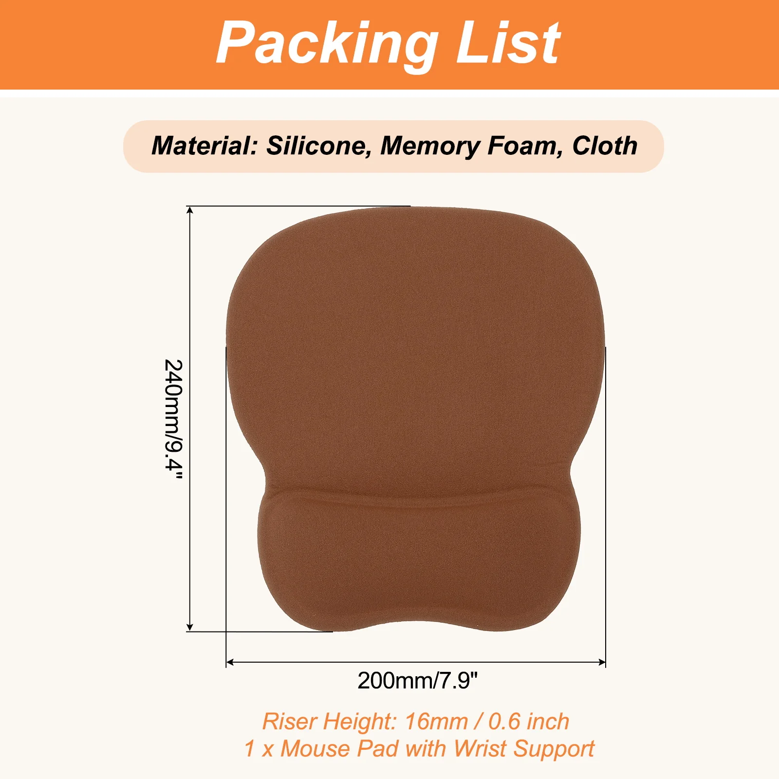 1Pc Gel Mouse Pad with Wrist Rest Ergonomic Mouse Pad Comfortable Memory Foam Non-Slip Base Soft for Computer Laptop Office Home