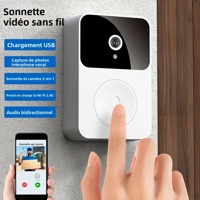 Sonnette vidéo WIFI, caméra sans fil, Vision nocturne IR, sécurité domestique intelligente, sonnette de porte HD, interphone bidirectionnel, changement vocal pour la maison 1
