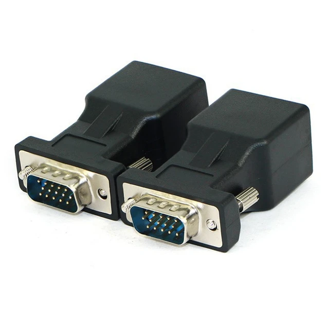 Adaptateur de câble réseau VGA mâle vers RJ45 CAT5 CAT6 20M, convertisseur  de Port Ethernet, 2 paquets - AliExpress