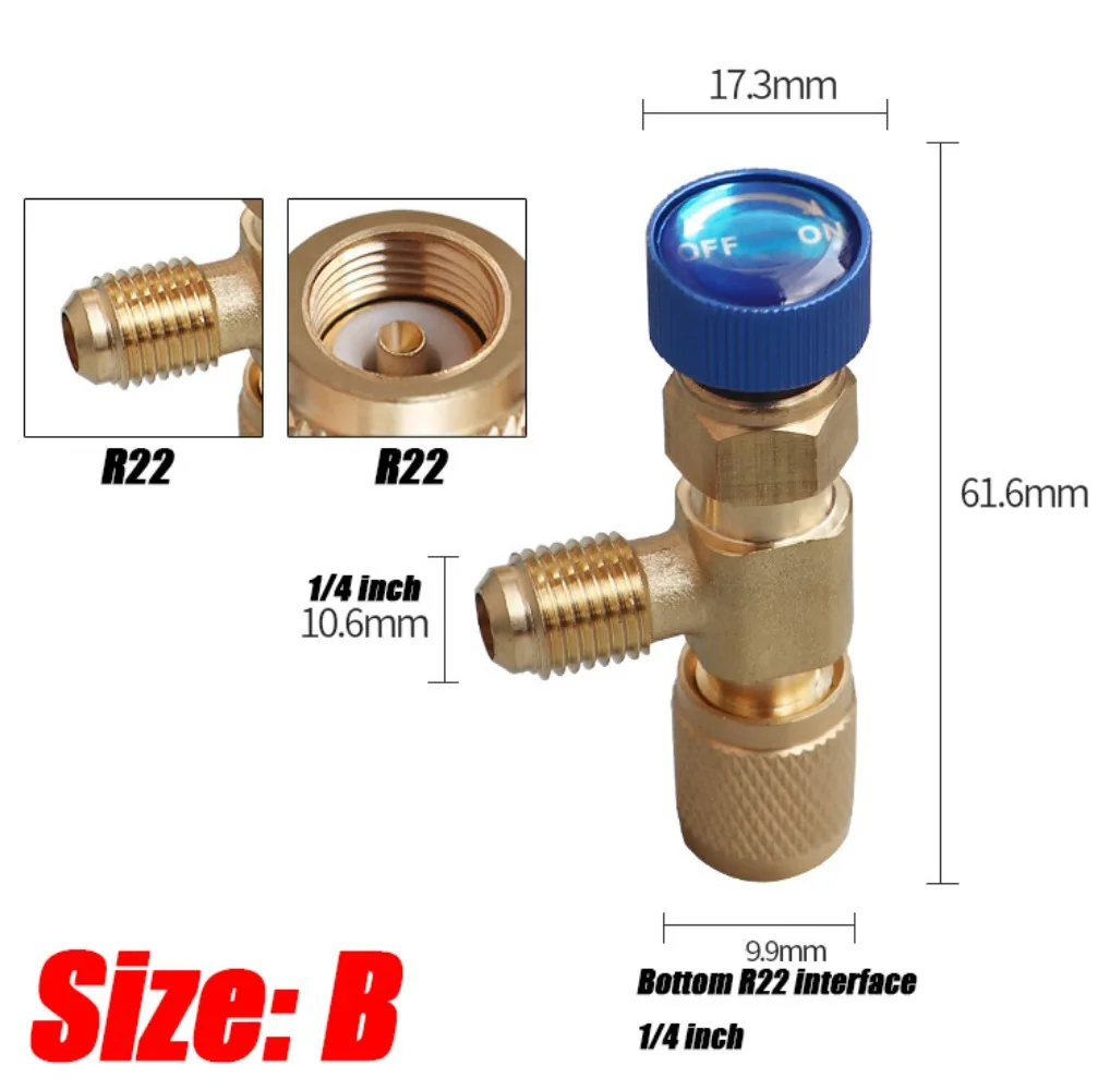 Refrigerante, Adaptador Líquido, Mão Ferramenta Peças, R410A, R22, 1 4 
