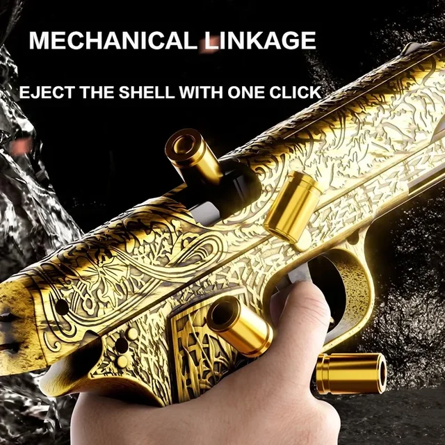 Shell Ejecting Toy Gun Carved Retro M1911 Soft Bullet Handgun Continuous Firing Outdoor Game Shooting Pistol for Kids Adults 3