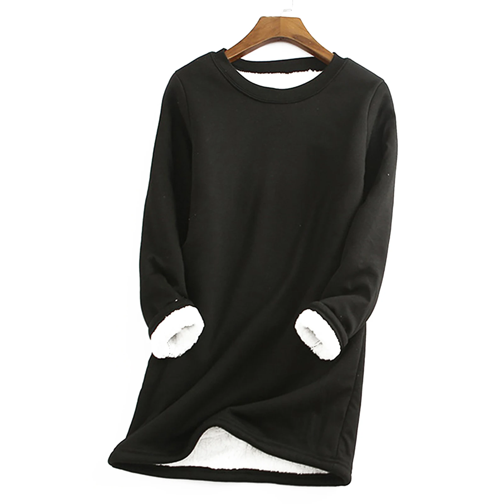 

Women's Warm Fleece Top Lady Autumn Warm Sweater Suitable for Going Shopping Wear