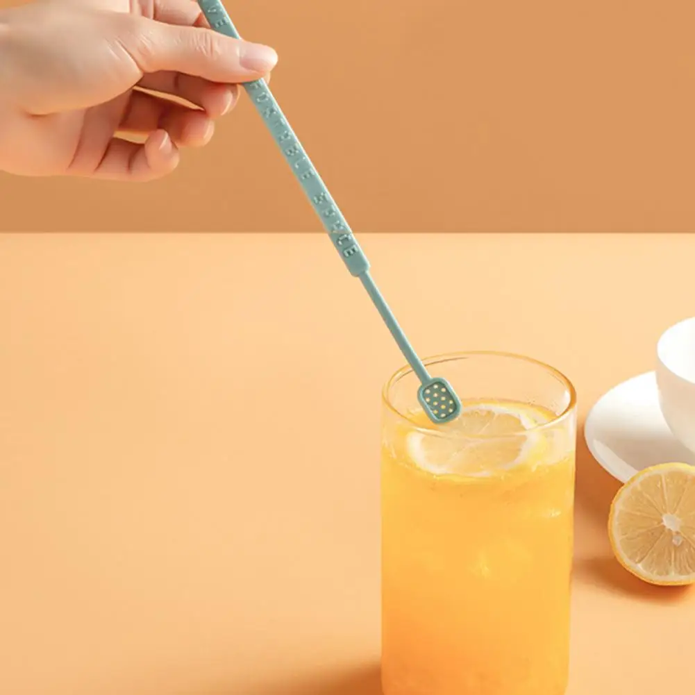 

Silicone Mixing Stick Long Handle Silicone Stirring Stick for Coffee Tea Cocktails Slotted Spoon Acrylic Dessert for Mixing