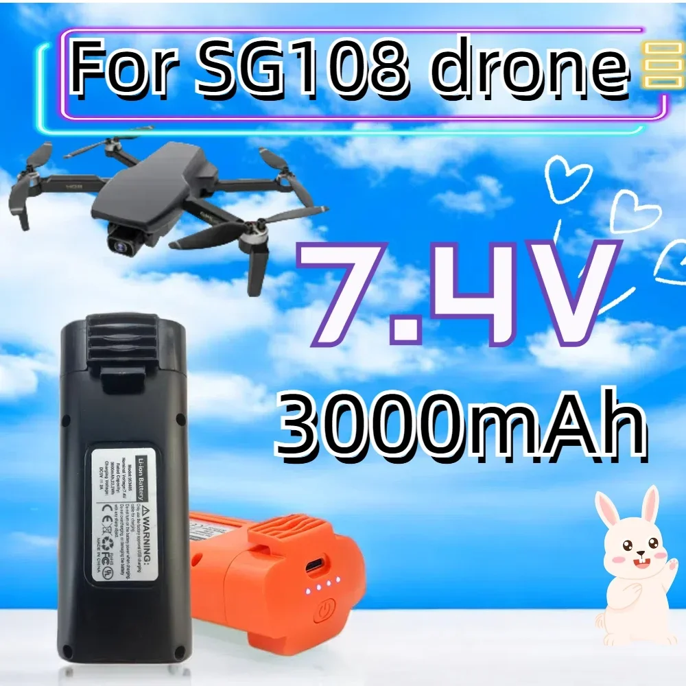 

Для смартфона SG108, аккумуляторная батарея 7,4 В, 3000 мАч, литий-полимерная батарея для смартфона SG108, запасные части для радиоуправляемого квадрокоптера