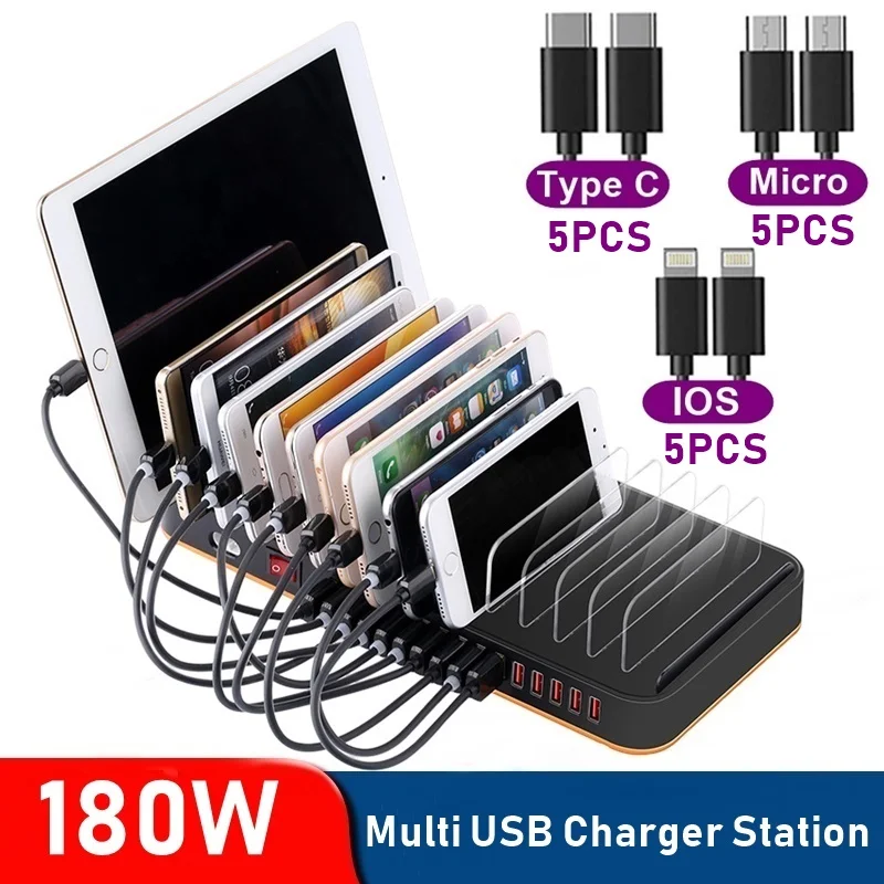 Tongdaytech 180W Multi USB Charger 15 Port Usb Fast Charger Tablet