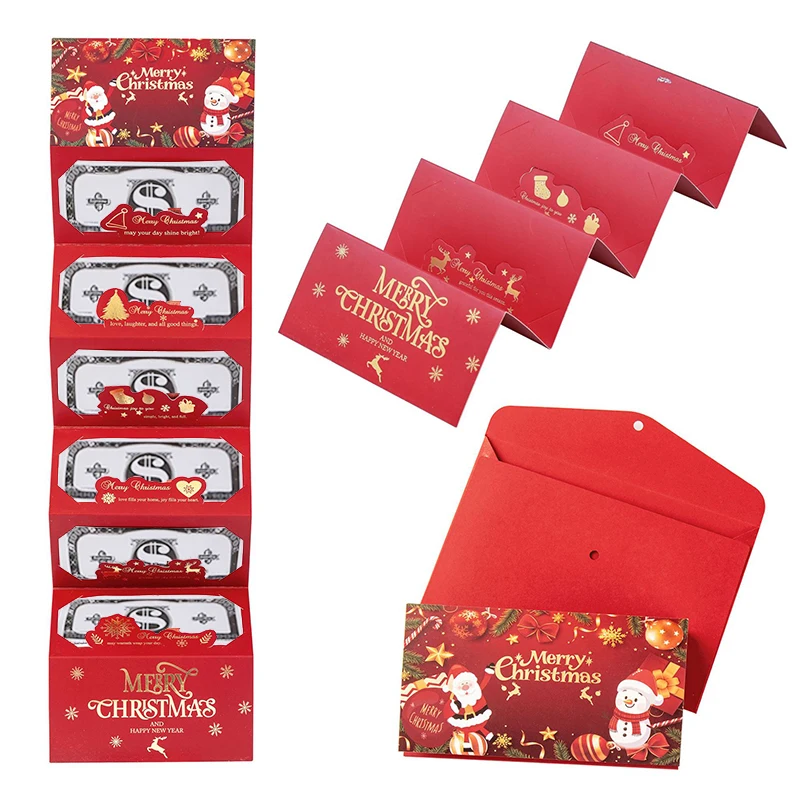 Christmas Cash Gift Envelopes, Money Gift Card Holders For Cash, Surprise DIY Holiday Envelopes For Xmas Party Gifts
