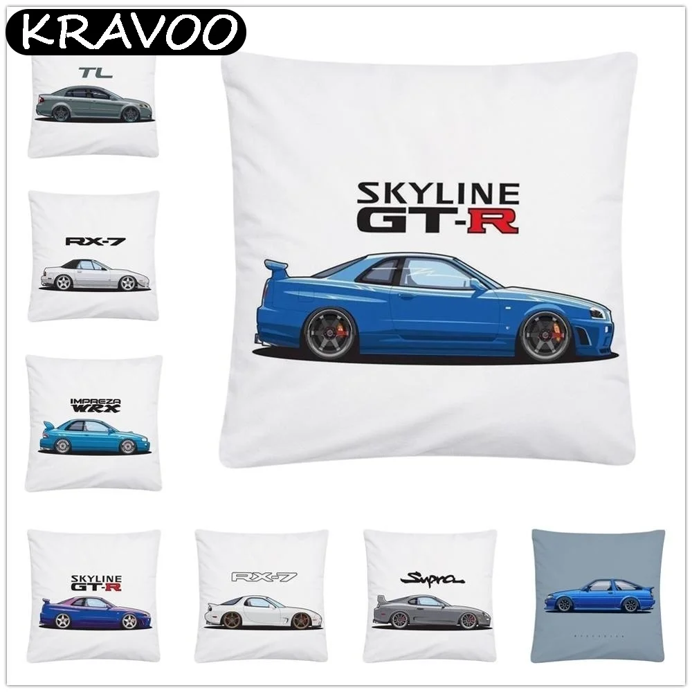 

Car Sideways Cartoon Pattern Polyester Cushion Cover Pillow Case For Home Sofa Car Decor Pillowcase 45X45cm Funda Cojín Cojines