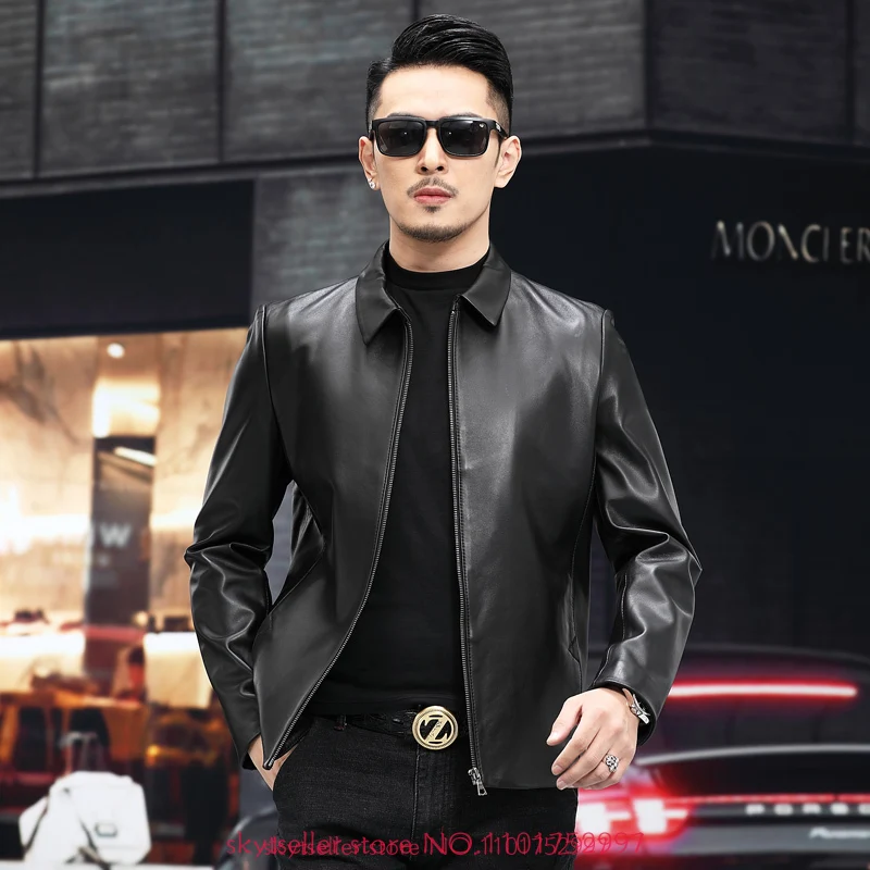 

Высококачественная куртка из натуральной кожи, Мужское пальто из первого слоя овчины, деловые пальто, Мужская летная куртка