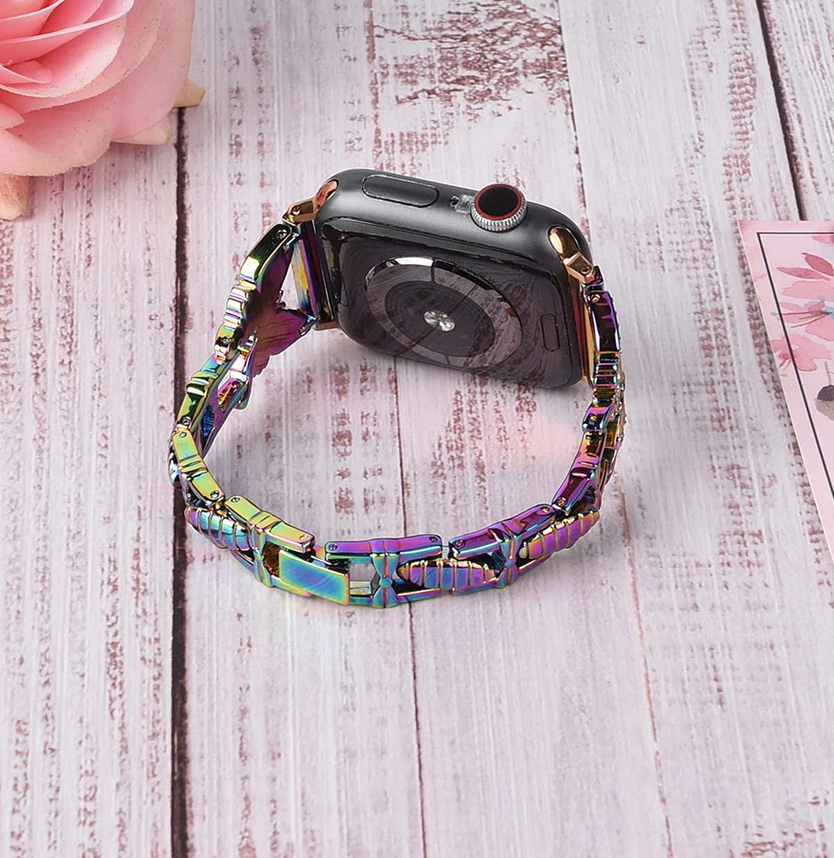 Metal Strap For Apple Watch 8 7 45mm 41mm Butterfly style stainless steel fashion bracelet Band iWatch 6 5 4 3 SE 44mm 42mm 40mm
