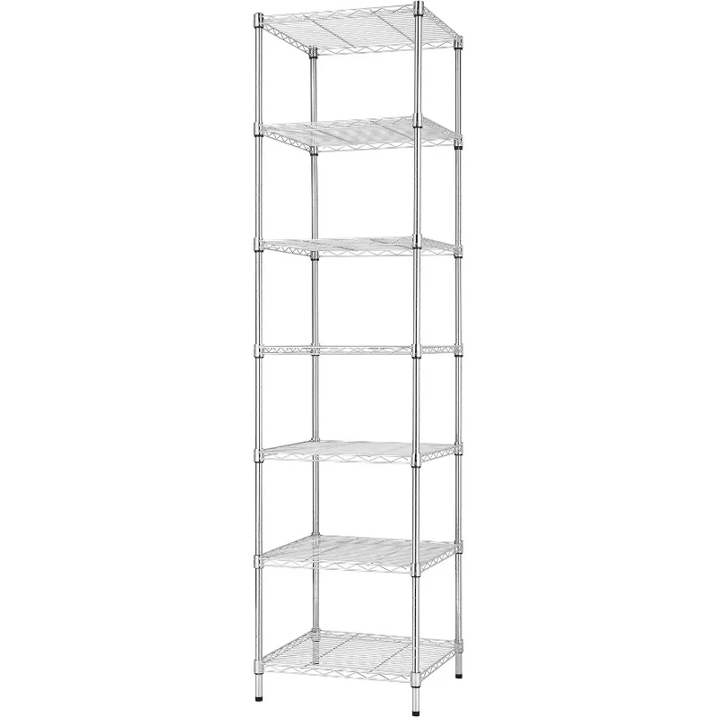 

Finnhomy Heavy Duty 7 Tier Wire Shelving, Pantry Shelves for Storage, Adjustable Metal Shelving Unit, NSF Certified, Chrome