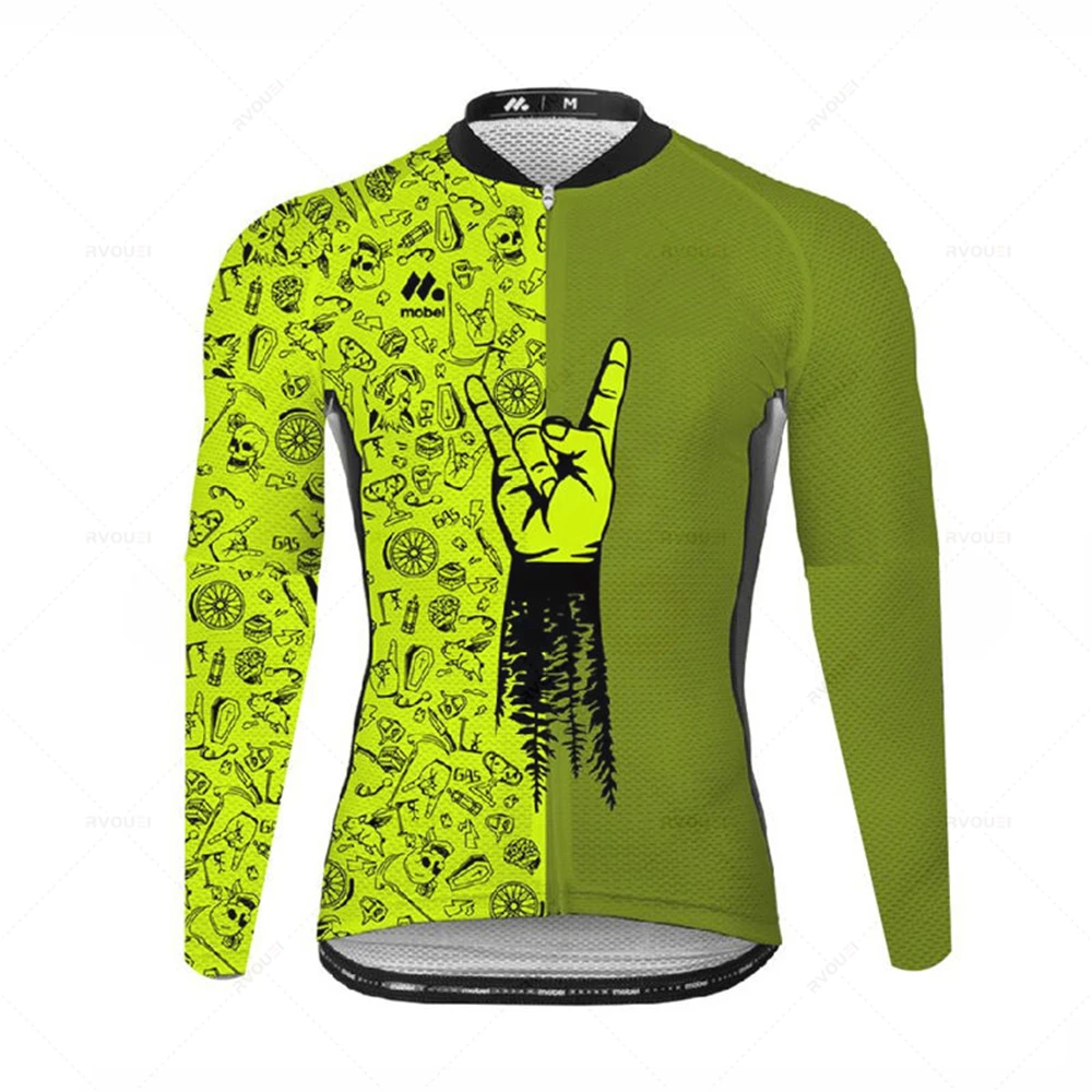 thumbnail image 1 of Nuevo maillot de ciclismo de verano 2023 para hombre, de manga larga, fino y de secado rápido, para primavera y otoño, ropa para bicicleta de montaña o carretera, 1 of 5