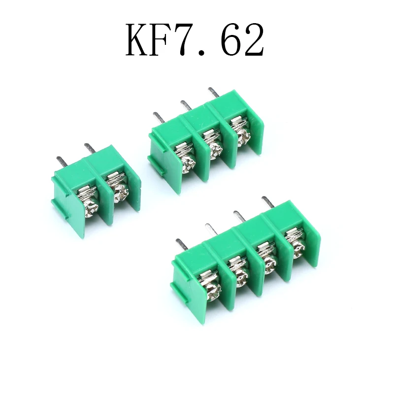 

100 шт. KF7.62 - 2P 3P 4P шаг 7,62 мм 300 в 20A можно соединить винт зеленый прямой контакт винтовой клеммный блок соединитель