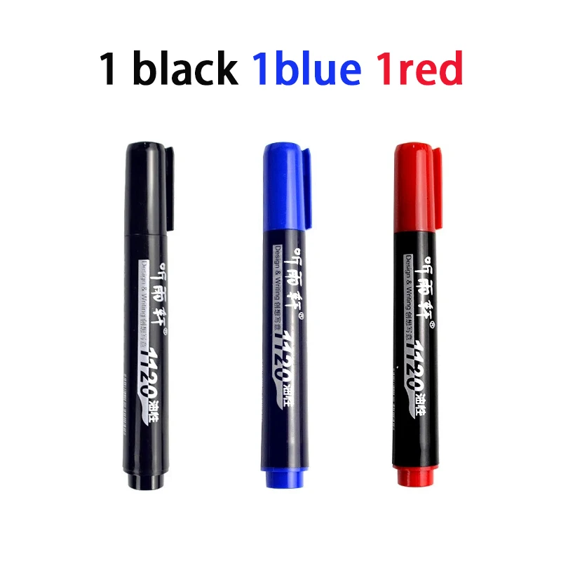 Set of Permanent Marker Pens - Fine Tip, Waterproof, Quick Drying in Assorted Colors
