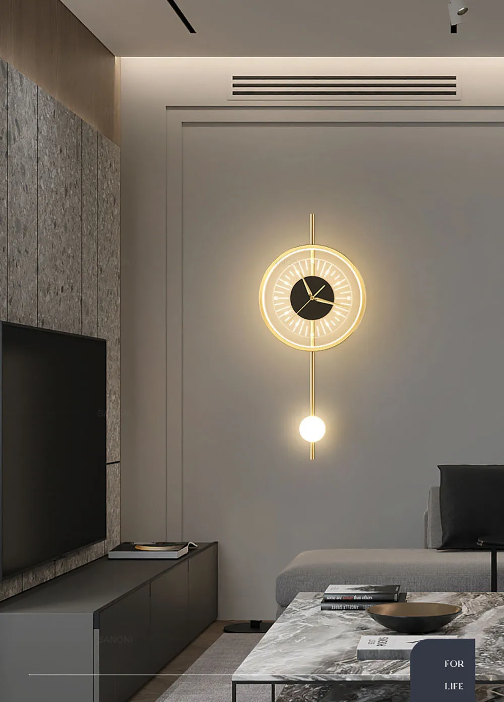 Modern LED Wall Lamp Clock Sconce for Bedroom Bedside Living Dining Room Aisle Porch Corridor Home Decor Lighting Fixture Luster