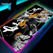 Jogo do rato almofada rgb animação azur pista acessórios de jogos brilho portátil mousepad pc gamer tapete led backlit csgo macio