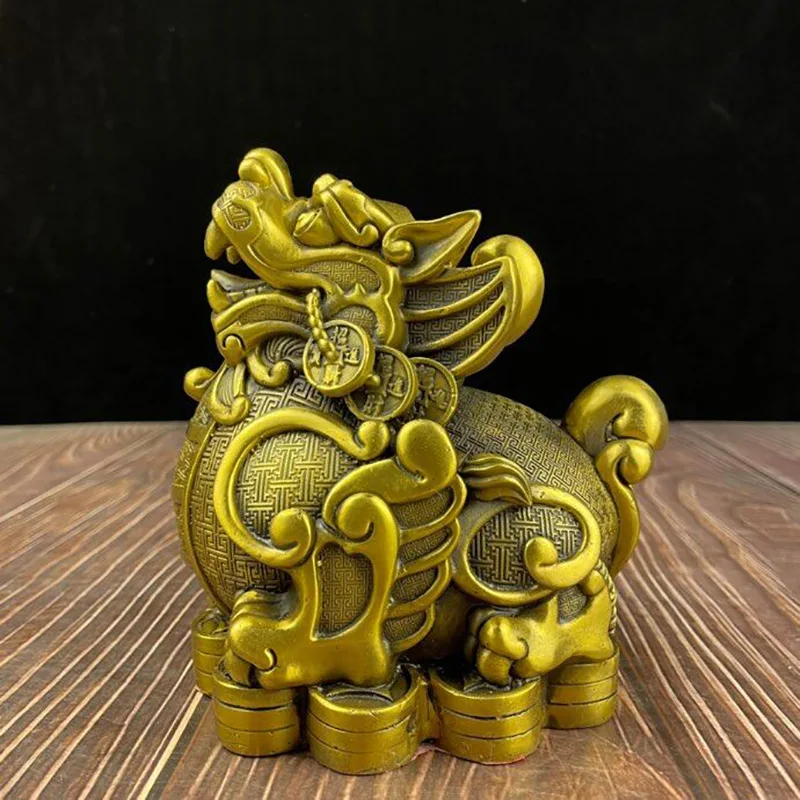 Seiko Brass Lucky Single-Angle Copper Home Living Room Decorations Rame Puro Kweichow Moutai Copper Feng Shui Decoration Craft