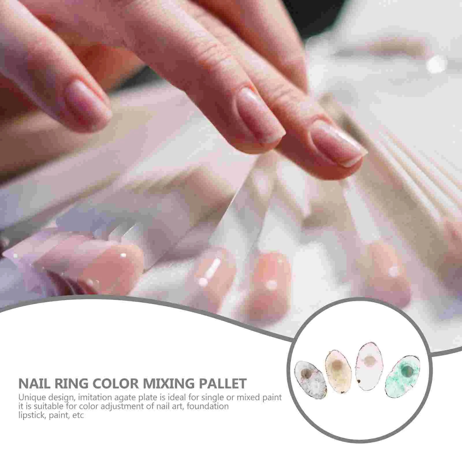 4 Pcs Carnelian Ring Nail Palette Paint DIY Color Plate Make up Mixing Tray 2