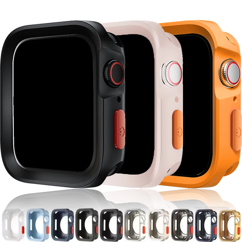 Durable Soft TPU Protective Apple Watch Case - Anti-Drop Bumper Cover