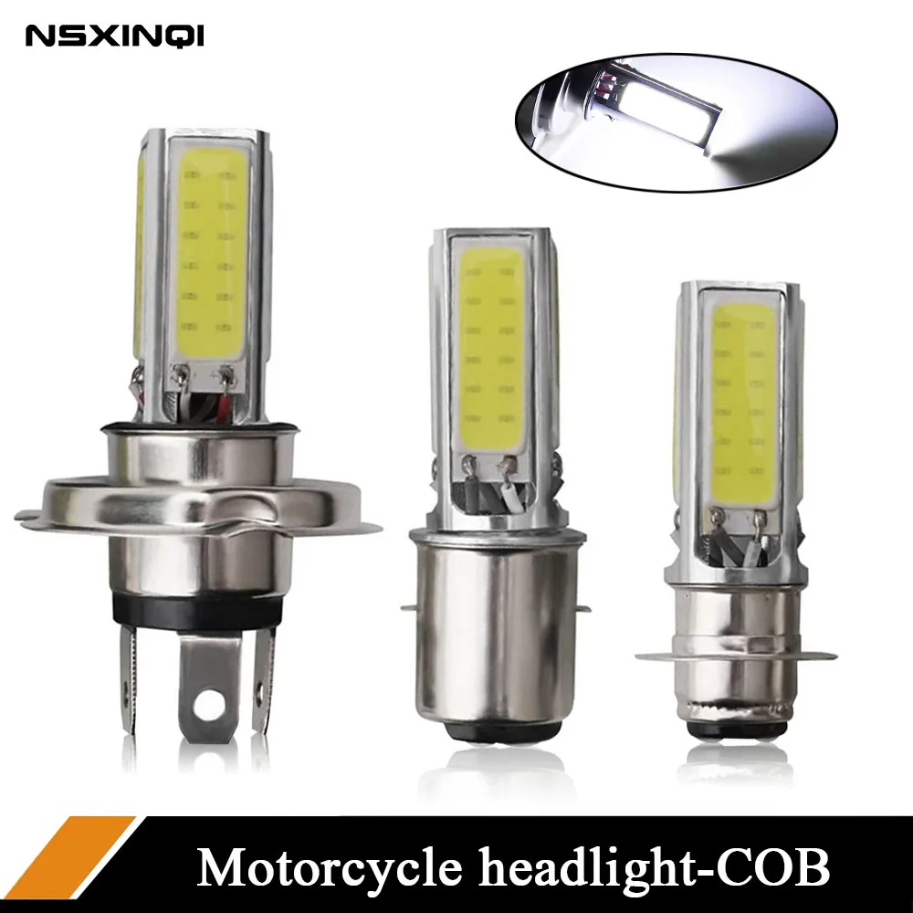 

NSXINQI 1X Motorcycle Headlight LED Bulbs H4 P15D BA20D COB Led Fog Lamp Daytime Running Light DRL White