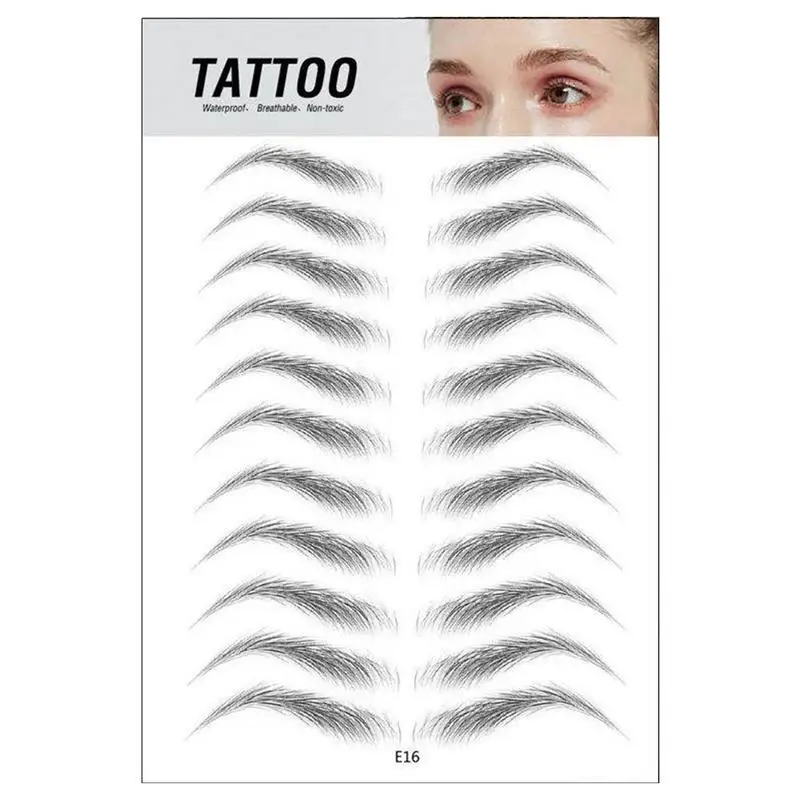 4D Hair-like Authentic Eyebrows Long Lasting Damage Free Eyebrow Stickers Makeup Cosmetic Tool 6d eyebrow sticker water transfer hair like temporary tattoo stickers long lasting false eyebrow enhancers cosmetics makeup tool