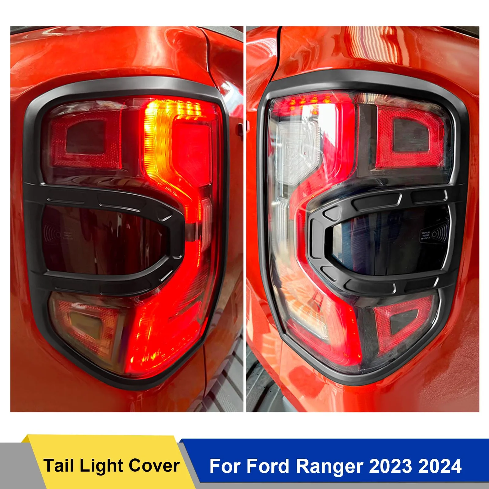 Car Accessories ABS Tail Lights Cover Surrounds Trim for Ford Ranger Wildtrak Sport XLT XLS XL Rear Lamp Hoods Decorative