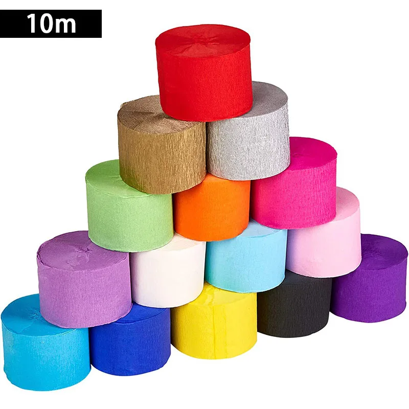 10m Colored Crepe Paper Streamers DIY Paper Garland Photography