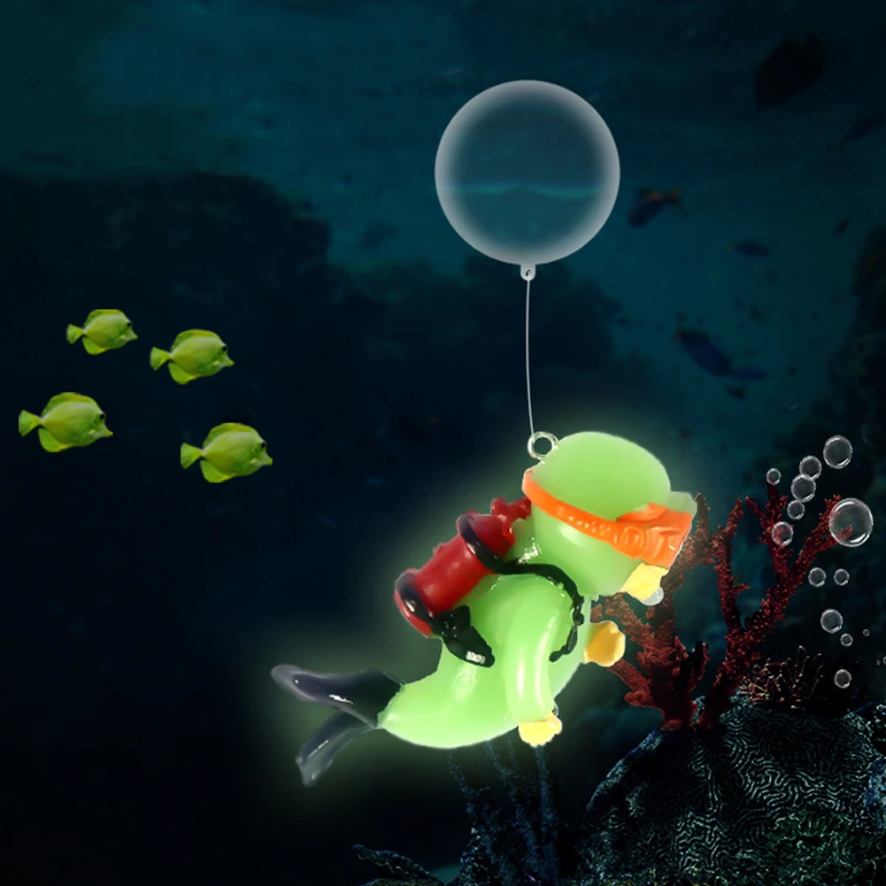 1pc Luminous Aquarium Accessories Green Fat Man Fluorescent Floating Doll Interesting Decor Fish Tank Landscaping Decoration Toy fish tank ornaments fish tank decorations aquarium ornaments mini landscape ornaments