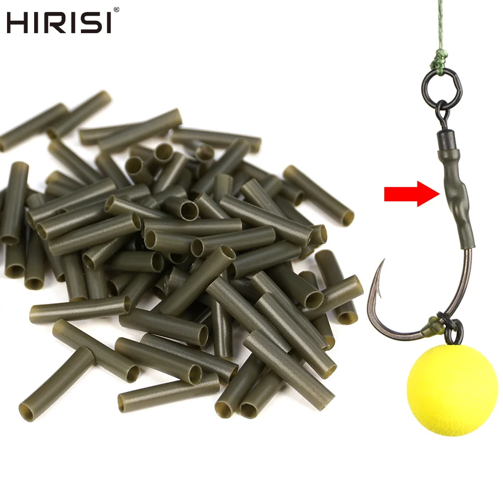 Kit de 100 manchons thermorétractables Hirisi anti-emmêlement pour pêche à la carpe, accessoires durables pour hair rig