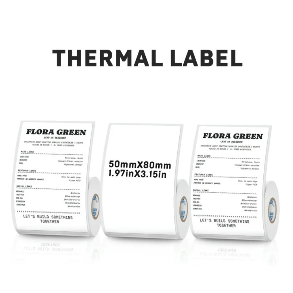 50 mm breites Thermoetikett, wasserdicht, weiß, selbstklebend, Etikettenpapier, Preis, DIY-Geschenk-Etikett, Kleidung für Thermodrucker – Detail 6