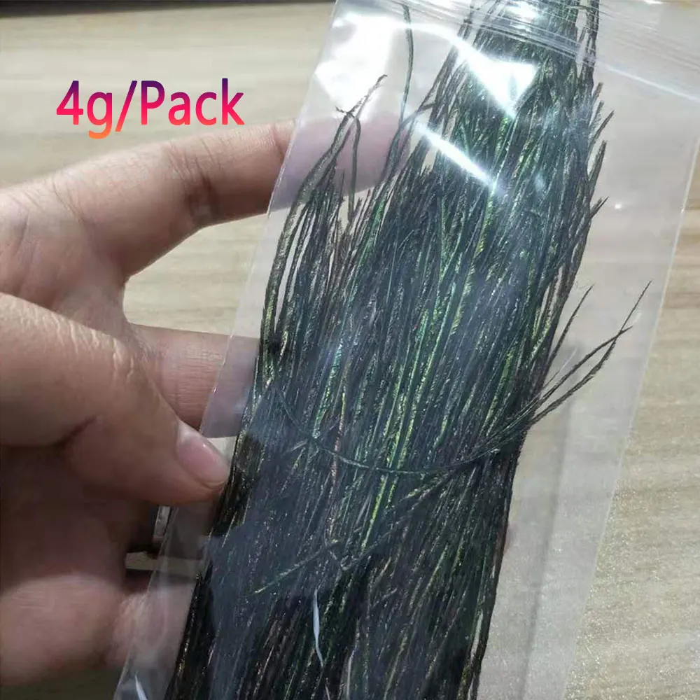 1 Packung 10~18cm Natürliche Pfauenfedern Trockene und Nasse Nymphen Streamer Fliegenbindematerial Forellen-Angelköder Bindematerial – Detail 6