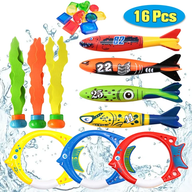 Summer Diving Toy Torpedo Rocket Throwing Toy Swimming Pool Diving Games Children Dive Dolphin Accessories Toy 2