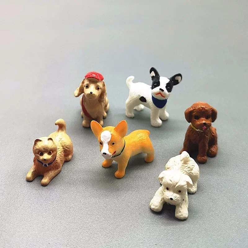 6pcs Dog Animal Miniature Dollhouse Ornament