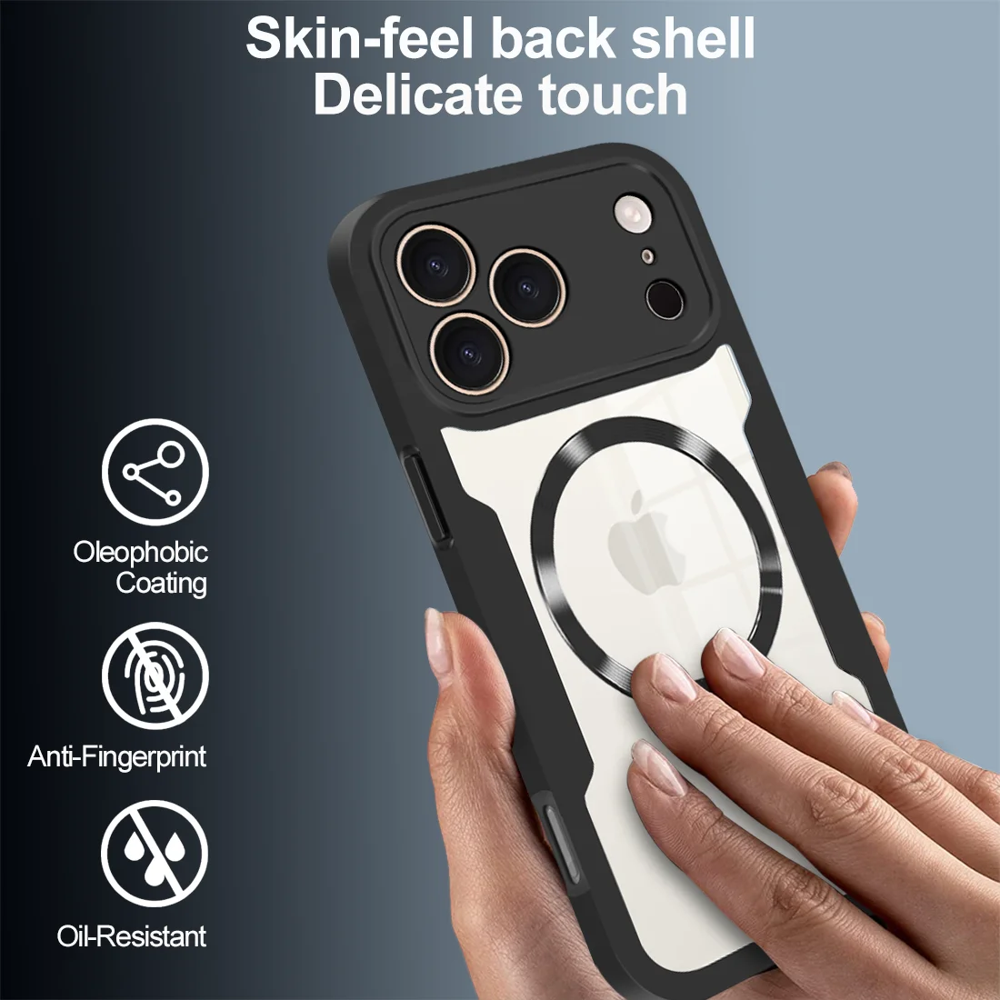 Universal 360° Protection MagSafe Case with Double-Sided Soft Silicone and Clear Magnetic Back Cover
