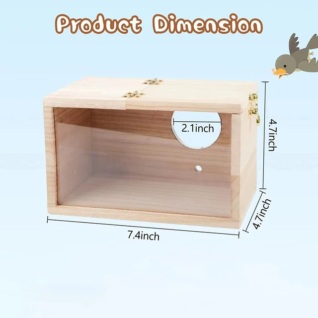 Transparent Wooden Bird House Parrot Cockatiel Birdhouse Nesting Breeding Box Easy To Clean Parakeet Nesting Box Pet Accessories 2