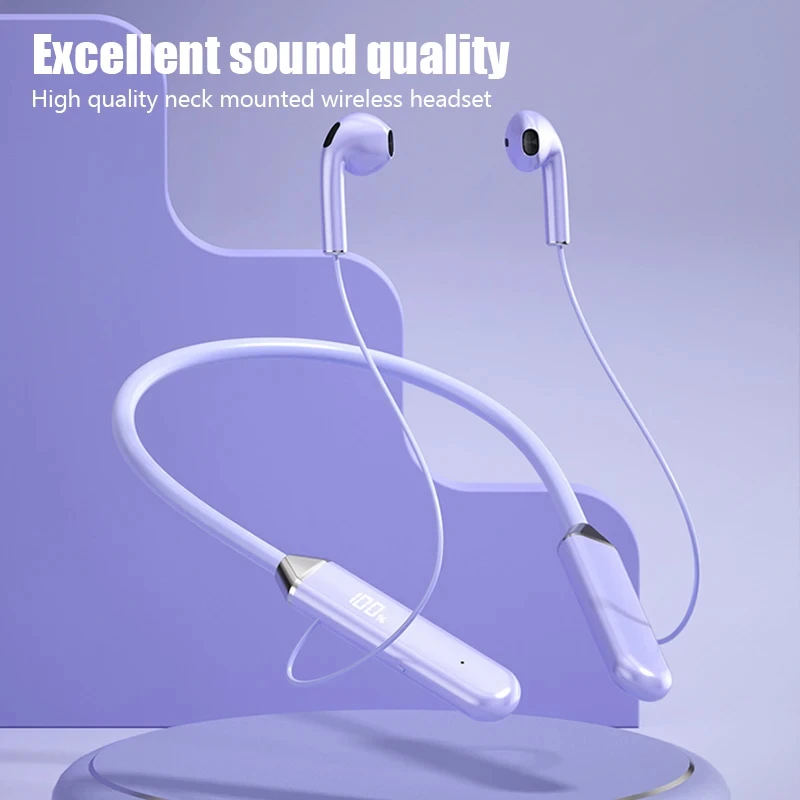 Xiaomi Neckband Wireless Connection Compatible 5.2 Headphone High Sound Quality Stereo Power Display Magnetic Bluetooth Earphone 3