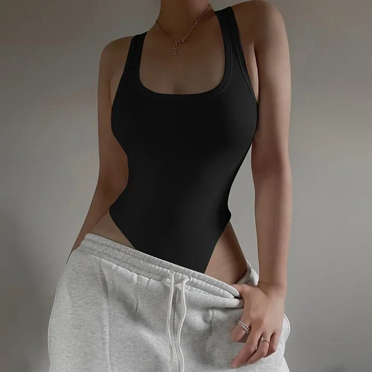 

Summer Sexy Jumpsuit Women Solid Slim Overall Sleeveless U-neck vest Bodysuits Party Clubwear