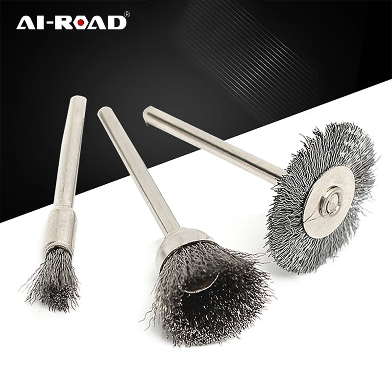 

5Pcs/Set 25mm Diameter Polishing Wire Brushes Stainless Steel Dremel Accessories Drill Rotary Grinding Tools Remove Metal Craft