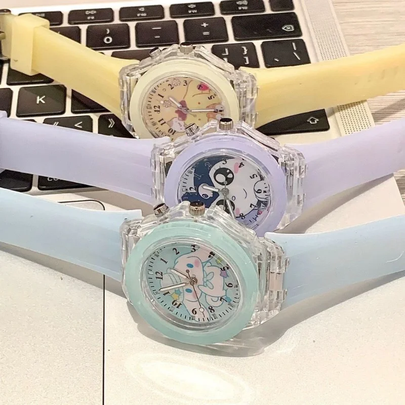 

Sanrio Anime Cartoon Luminous Student High School Student Jelly Watch Cute Simple Watch Female High School Student Wholesale