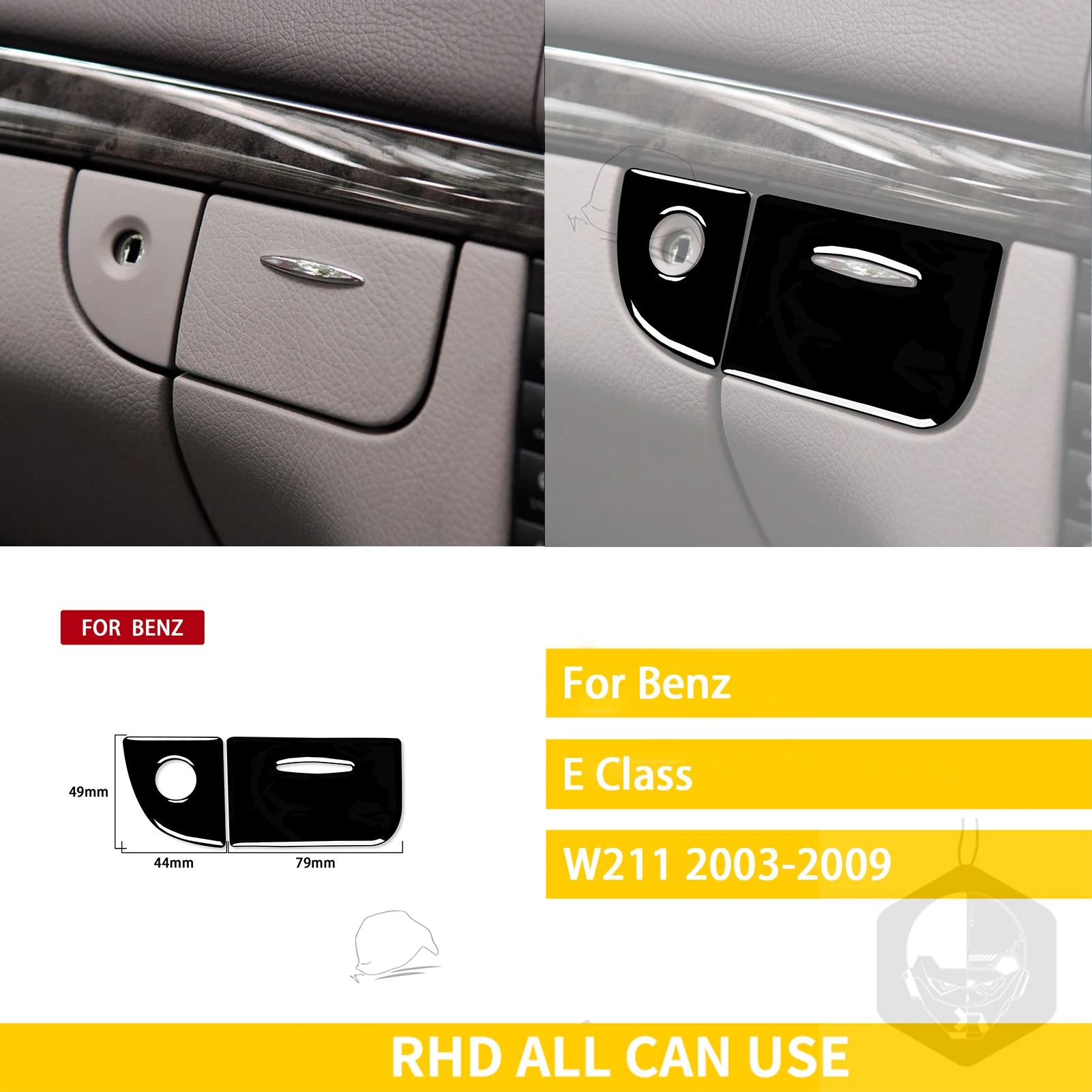 Für Benz E Klasse W211 2003-2009 Zubehör Auto Schwarz Interior Center Air  Outlet Trim Aufkleber