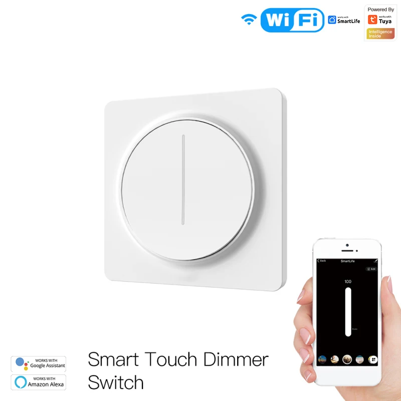 

Новый Wi-Fi Φ/Touch Φ переключатель диммера Smart Life/приложение Tuya дистанционное управление работает с голосовыми ассистентами Alexa EU