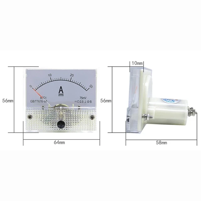 Medidor Analógico De AMP Y VOLT DC - Panel Para Medir Corriente Y Voltaje, Modelo DH-670