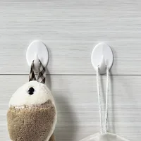 5/10PCS/set Strong Adhesive Hook Non-marking Plastic Bathroom Kitchen Non-perforated Door Cabinet Hook Key Clothes Holder Wall 2