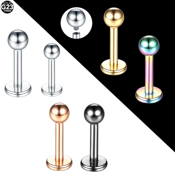 임플란트 티타늄 내부 스레드 Labret 립 스터드 귀 연골 Tragus 헬릭스 피어싱 로브 귀걸이, 14G 16G 바디 쥬얼리, 1 개