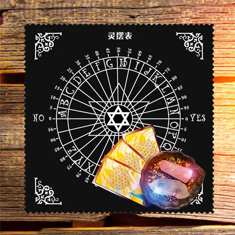 30*30CM Tarot Cloth Altar Cloth Tarot Table Cloth For Reading Black Pendulum Table Spirit Divination Props Pendulum Tool 3