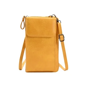 Borsa a Tracolla Multifunzionale di Alta Qualità in Pelle PU Stile Retrò Porta Cellulare Monocolore Borsa Casual da Donna