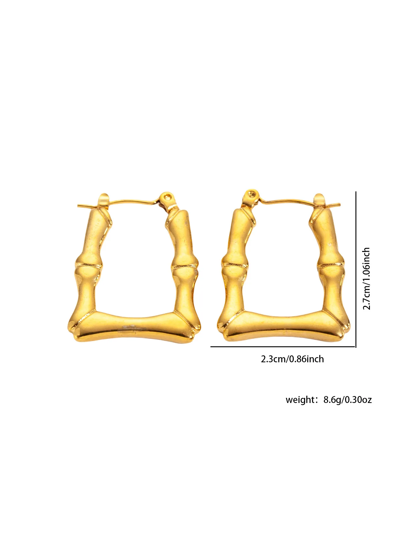 Stainless Steel Chunky Waterproof Hoop Earrings for Women Charm Temperament Geometric Thick Earring Jewelry 6