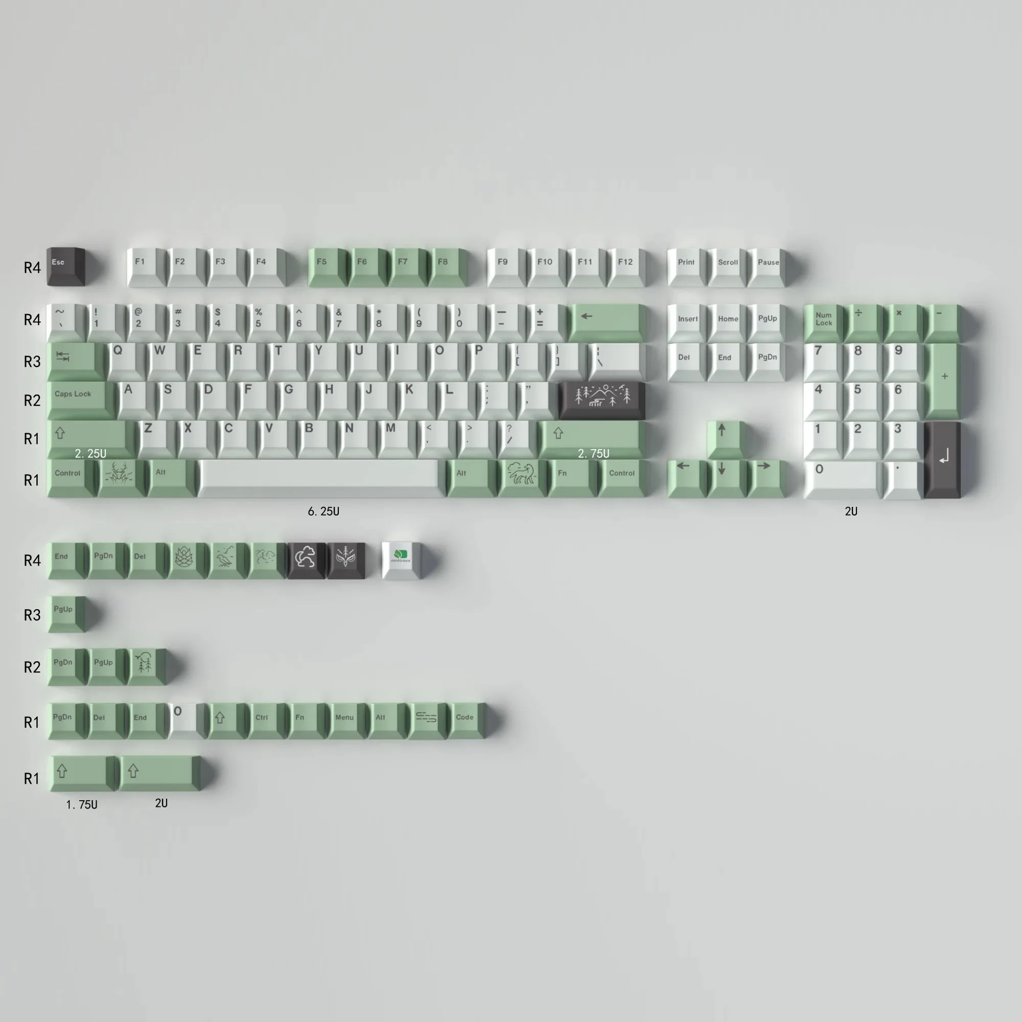 130key-set-GMK-Nov-Keycap-kabut-PBT-Dye-Subbed-tutup-kunci-profil-ceri ...