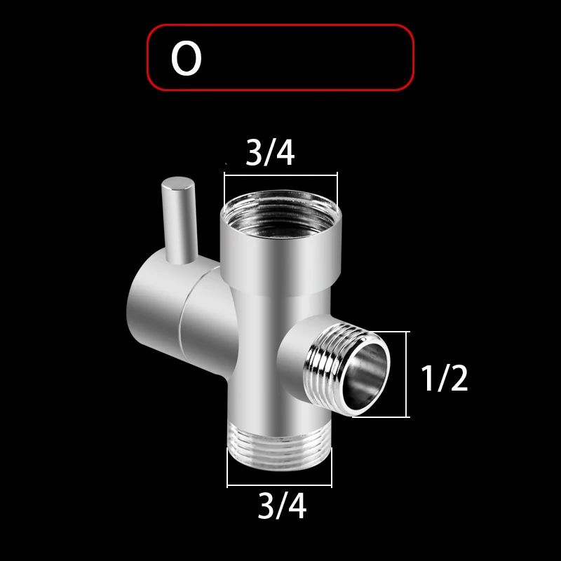 1Pc Bright Silver Brass 3-Way Shower Arm Adapter G1/2&rsquo; G3/4 Shower Diverter Valve For Fixed Bathroom Accessories diverter valve shower head diverter valve shower head adapter