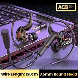 Universal Wired HiFi Stereo Earphones with HD Noise Canceling and Dual Microphone (Black 3.5mm)