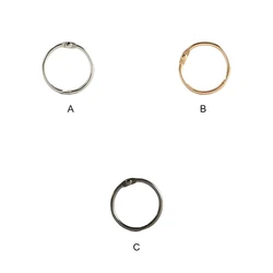 50 Pieces Binder Rings DIY Opening Albums Book Hoops Hinged School Scrapbook Album Paper Ring Office Gold inner